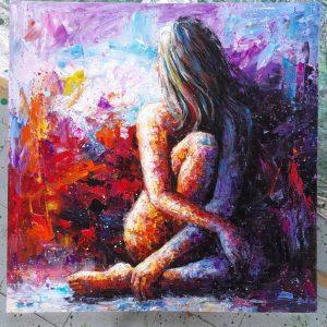 Colorful Siting Lady Abstract