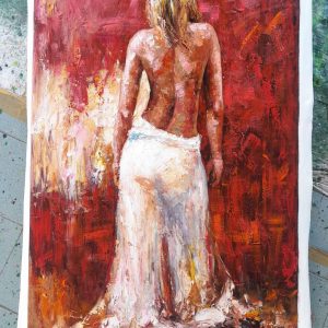 Deep Red Lady Abstract