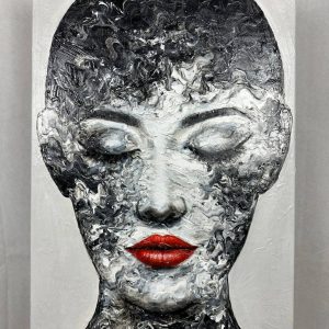 Black and white lady Face Abstract