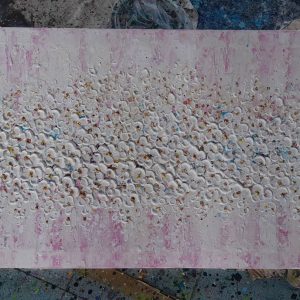 White flower in pink background