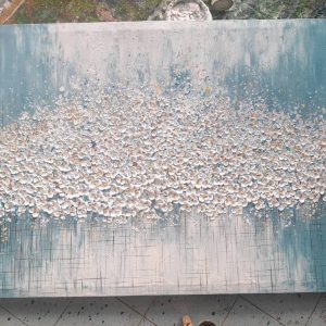 White flower in grey background 1