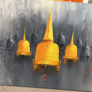 Black and Gold Temple and Pagoda