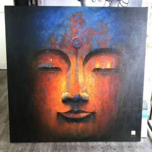 Dark Blue and Brown Buddha Face