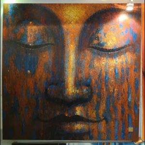 Blue and Brown Buddha Face 1